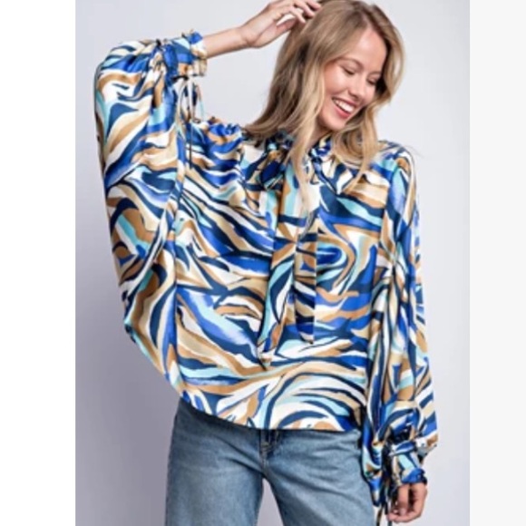 Fabulous Print Ballon Sleeves Top - Picture 2 of 2